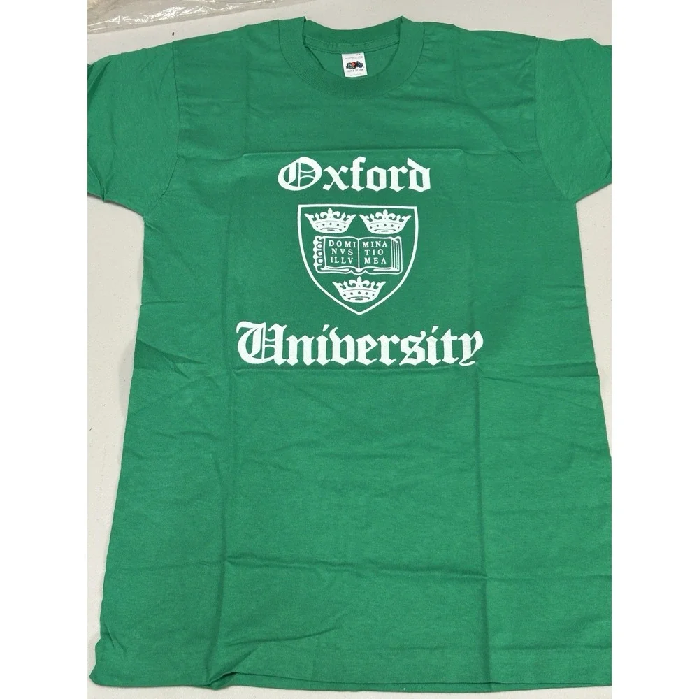 Vintage Oxford University‎ Tee Green S Fruit of the Loom Deadstock